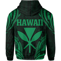 Polynesian Turtle Kanaka Maoli Hawaii Zip Hoodie Green - Polynesian Pride