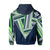 Hawaii Hoodie Football Jersey Style Navy and Green - Polynesian Pride