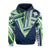 Hawaii Hoodie Football Jersey Style Navy and Green - Polynesian Pride