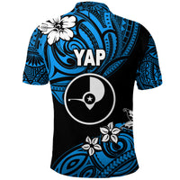 FSM Yap Polo Shirt Unique Vibes Blue LT8 - Polynesian Pride