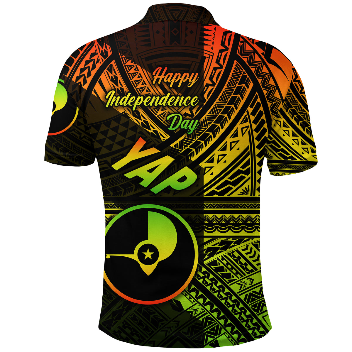 FSM Yap Polo Shirt Happy Independence Day Original Vibes Reggae LT8 - Polynesian Pride