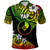 FSM Yap Polo Shirt Unique Vibes Reggae LT8 - Polynesian Pride