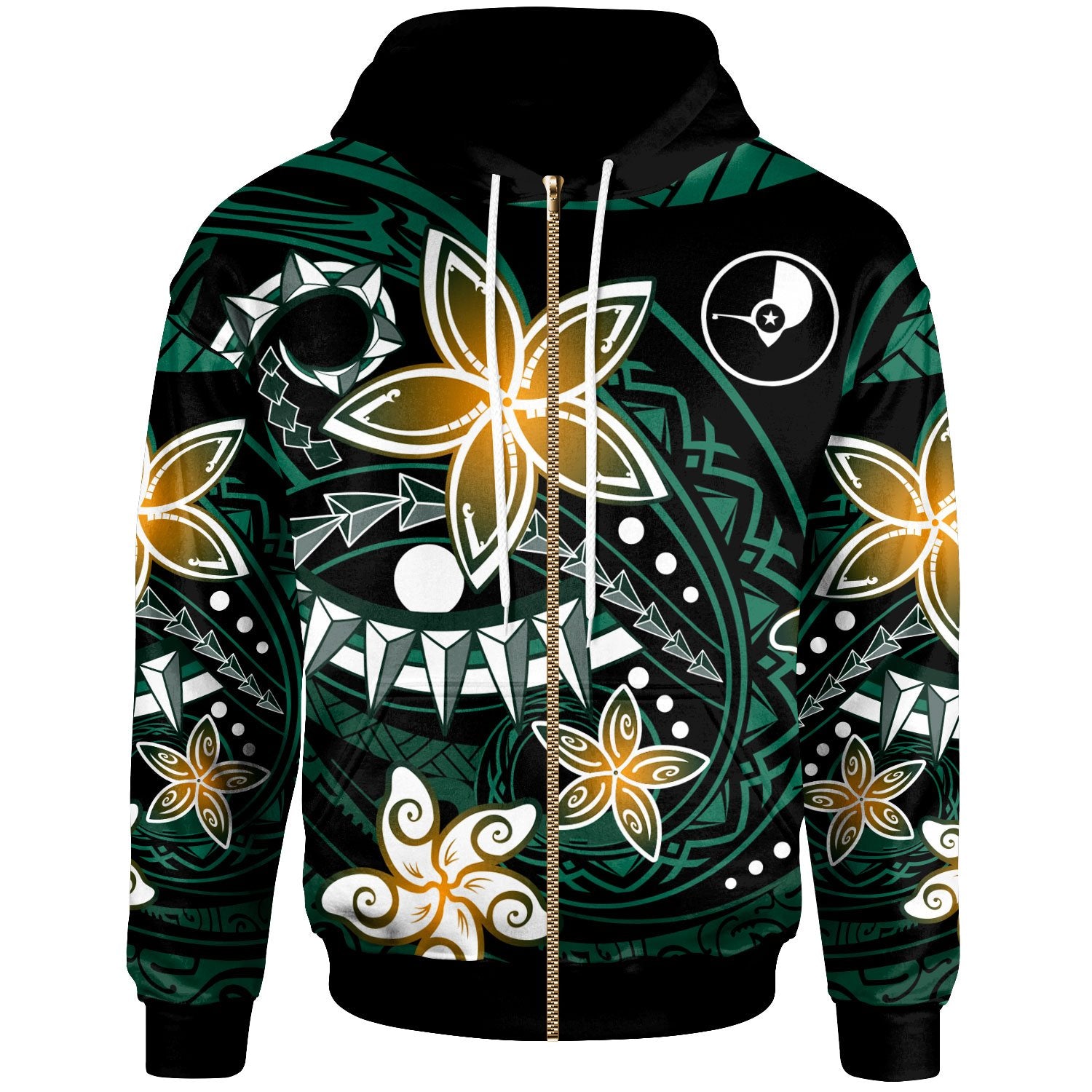 Yap Zip Hoodie Spring Style Black Color Unisex Black - Polynesian Pride