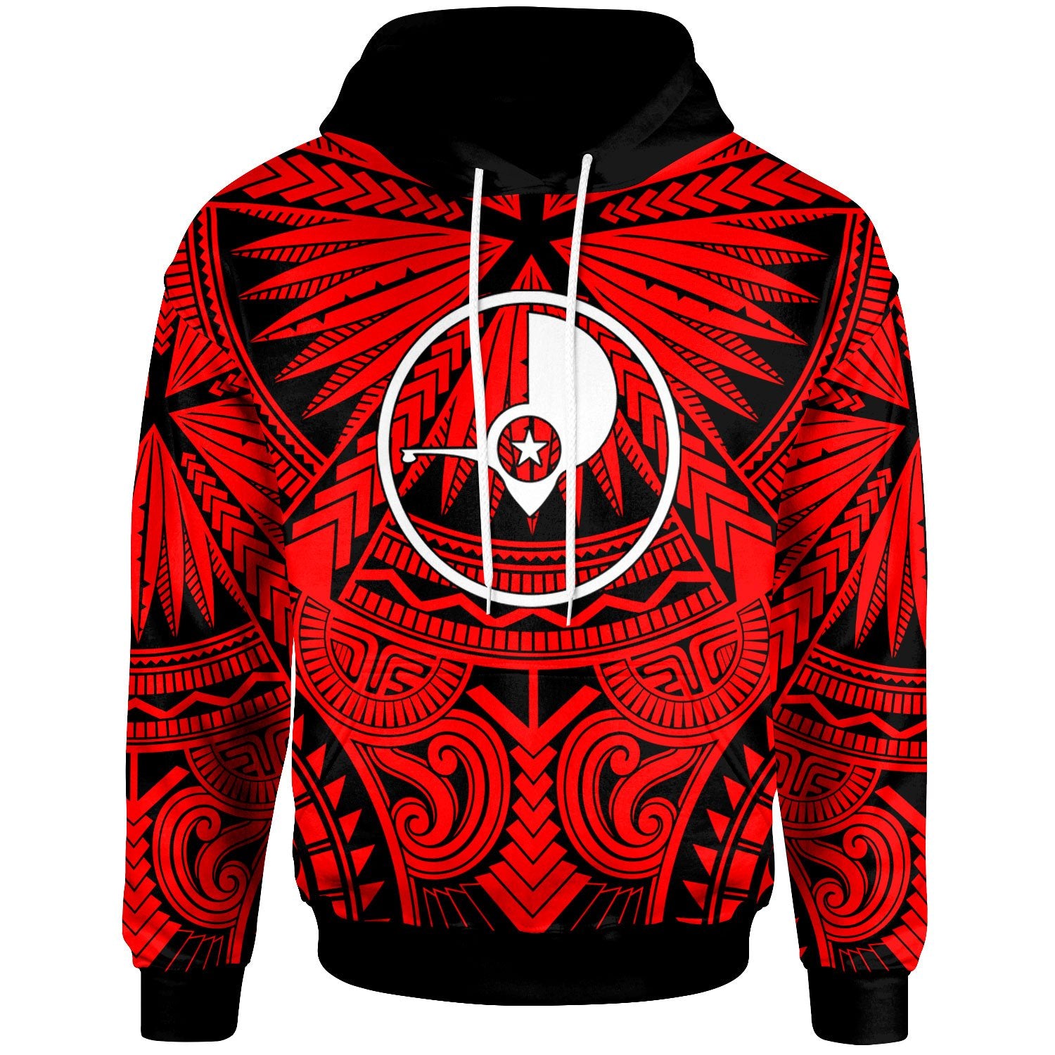 Yap Hoodie Classic Vignette Style Unisex Red - Polynesian Pride