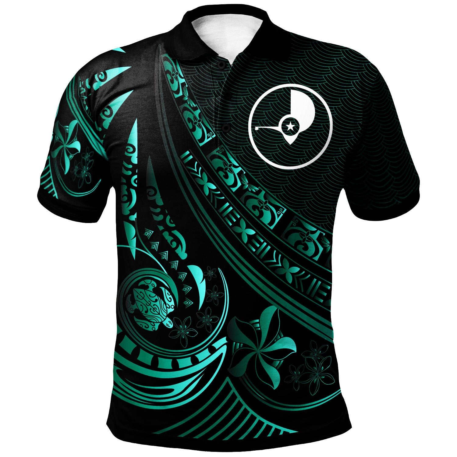 Yap Polo Shirt The Flow Of The Ocean Green Unisex Green - Polynesian Pride