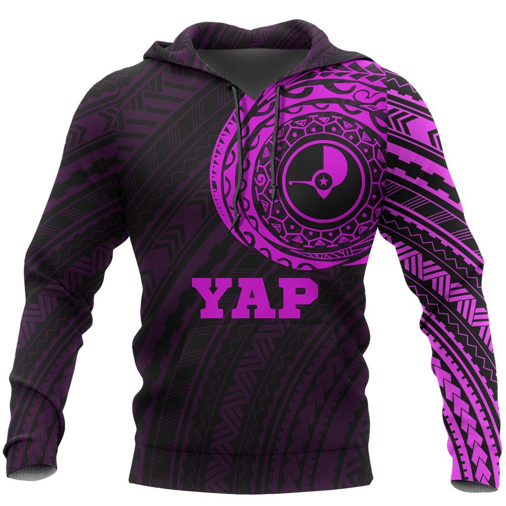 Yap Hoodie Yap Flag Polynesian Tattoo Style Pink Unisex Pink - Polynesian Pride
