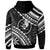 Yap Hoodie Palm Leaf Texture White - Polynesian Pride