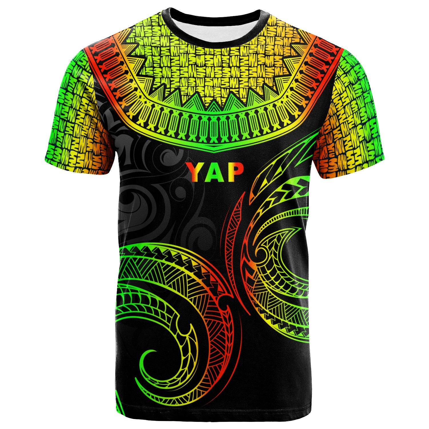 Yap Custom T Shirt Unique Serrated Texture Reggae Unisex Reggae - Polynesian Pride