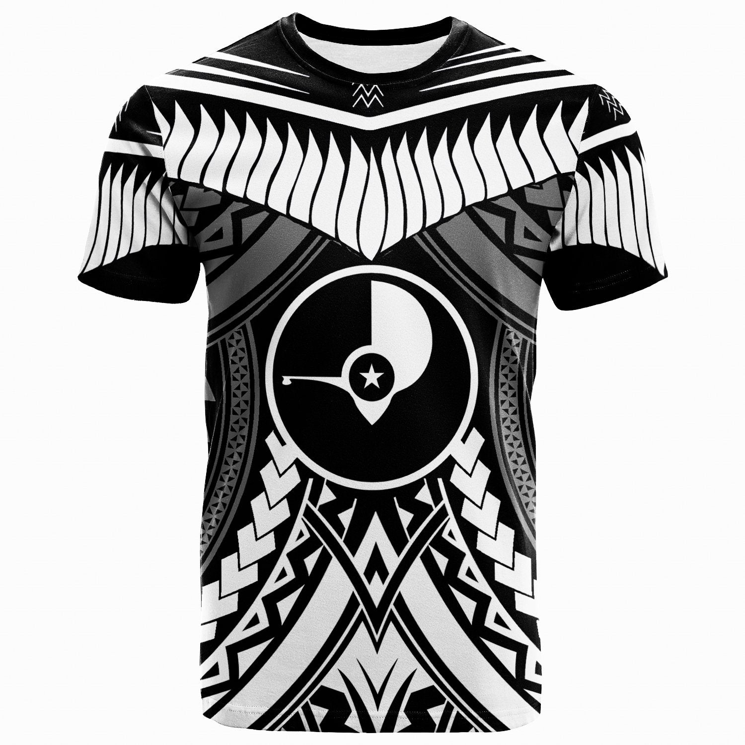 Yap T Shirt Tooth Shaped Necklace Texture Unisex Black - Polynesian Pride