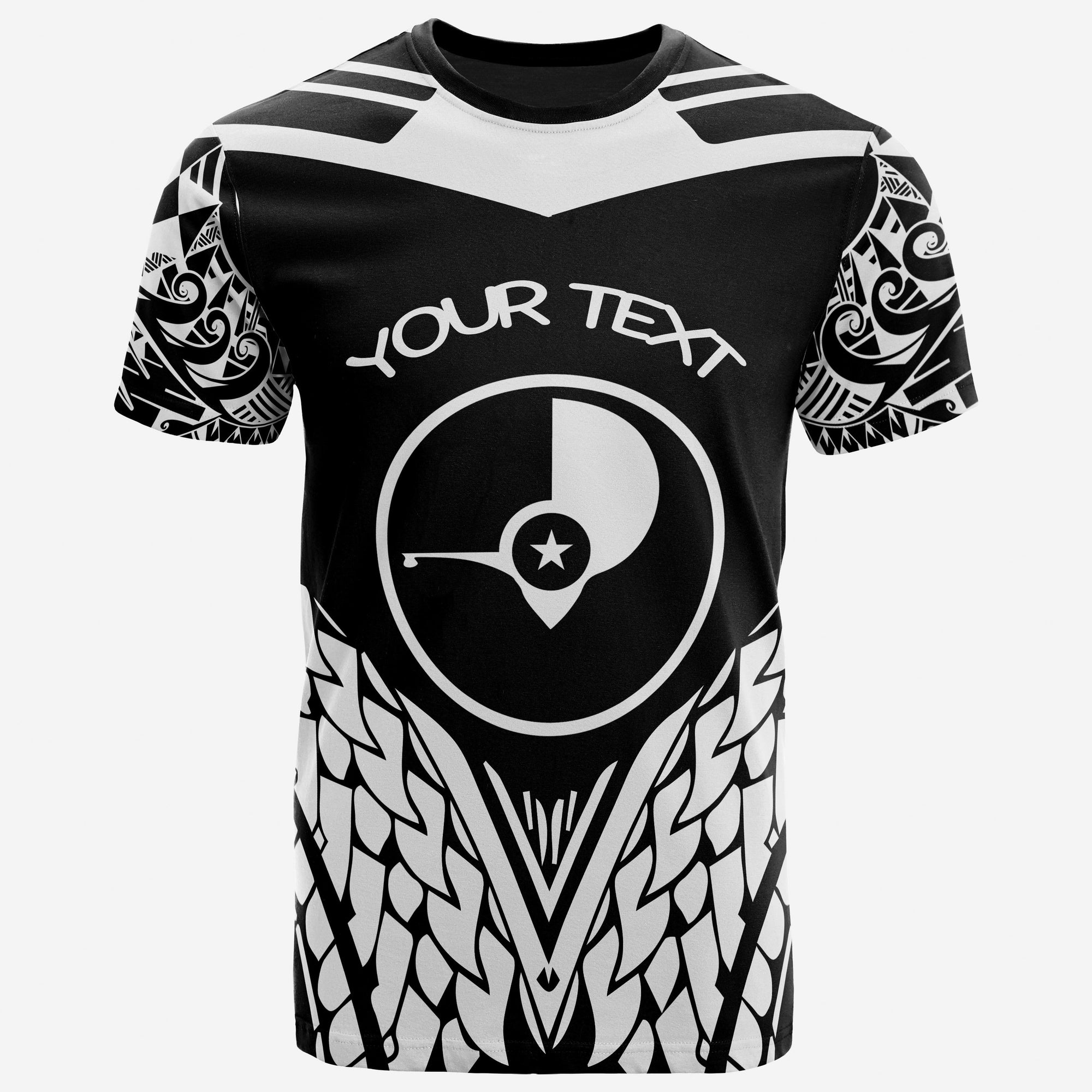 Yap Custom T Shirt Unique Eagle Feather Texture Black White Unisex BlackWhite - Polynesian Pride