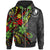 Yap Zip Hoodie Tribal Flower With Special Turtles Unisex Black - Polynesian Pride