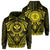 Polynesian Kakau Kanaka Turtle Map Hawaii Zip Hoodie Circle Style Yellow Unisex Yellow - Polynesian Pride