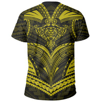 Hawaii Map Kanaka Animal Polynesian T Shirt Yellow - Polynesian Pride