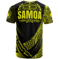 Samoa T Shirt Yellow Polynesian Patterns Sport Style - Polynesian Pride