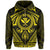 Polynesian Kakau Kanaka Turtle Map Hawaii Zip Hoodie Circle Style Yellow - Polynesian Pride