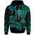 Tuvalu Custom Hoodie Polynesian Turtle With Pattern Unisex Blue Green - Polynesian Pride