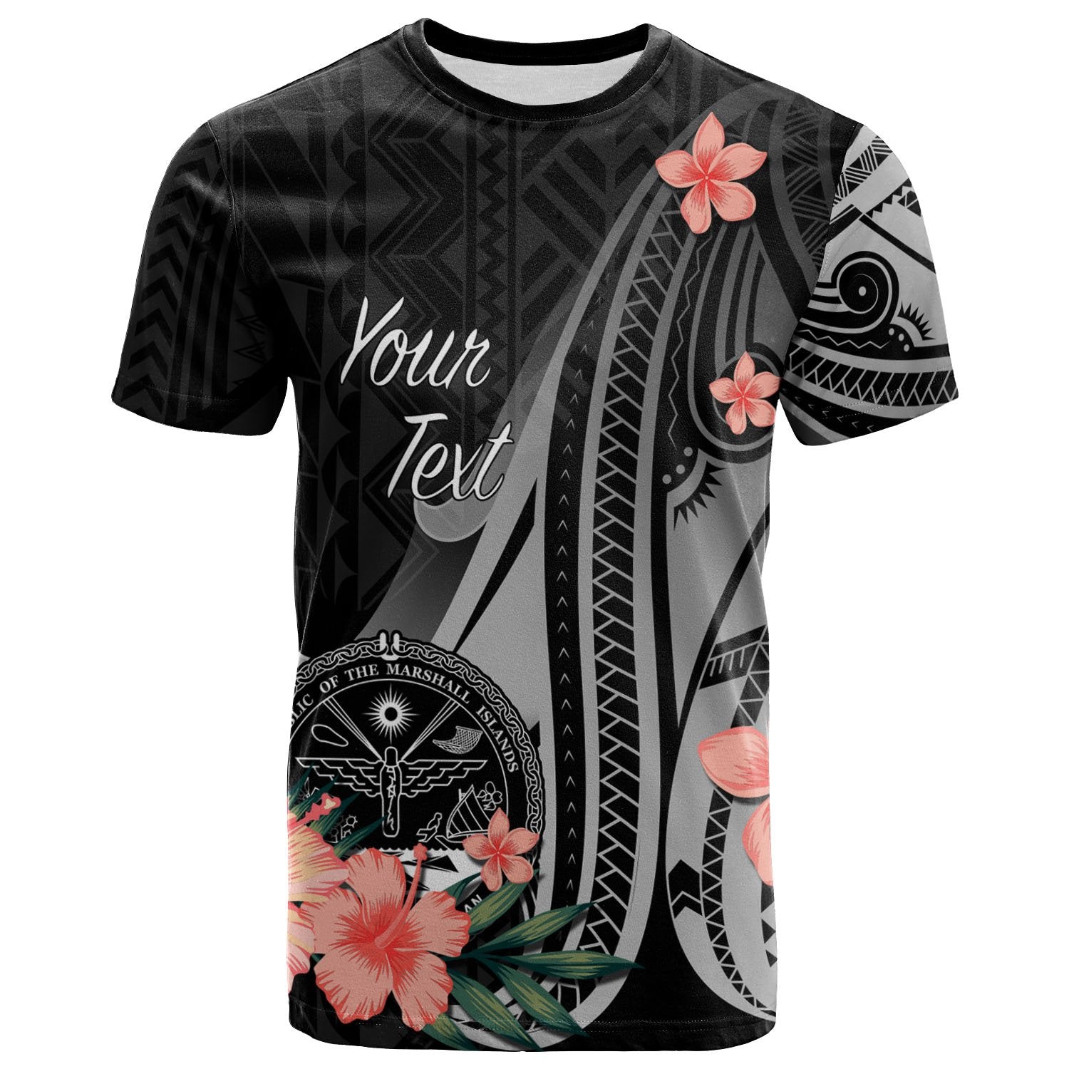 Marshall Islands Custom T Shirt Polynesian Hibiscus Pattern Style Unisex Black - Polynesian Pride