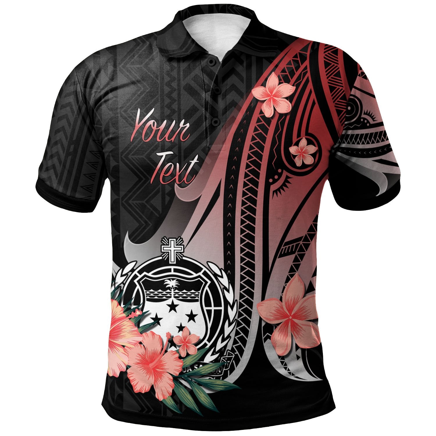 Samoa Custom Polo Shirt Red Polynesian Hibiscus Pattern Style Unisex Red - Polynesian Pride