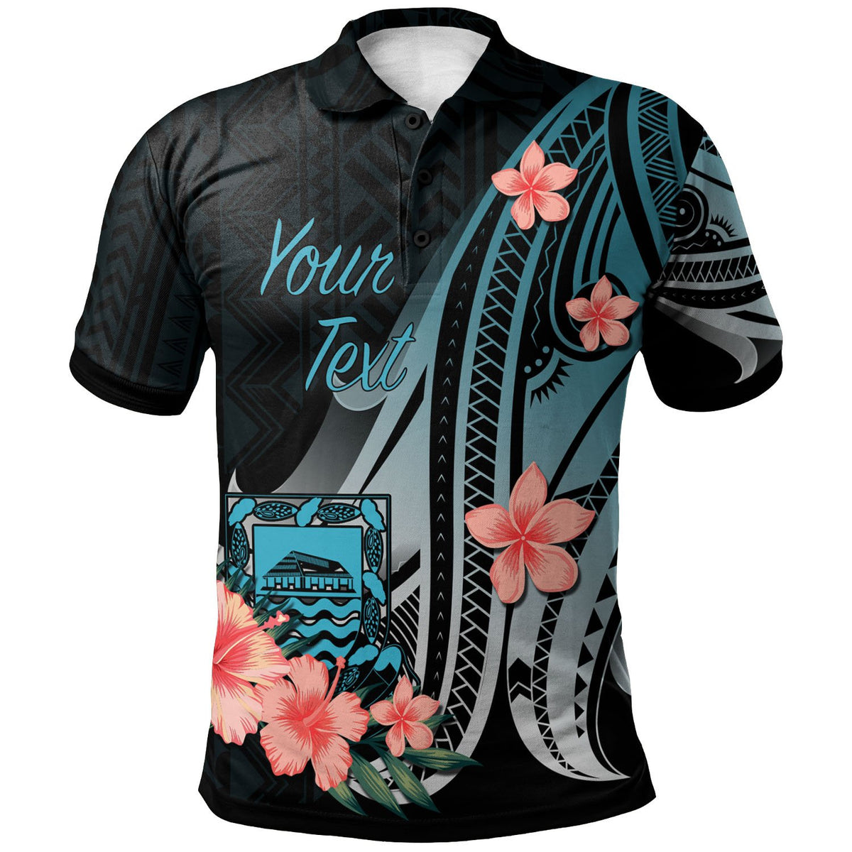 Tuvalu Custom Polo Shirt Turquoise Polynesian Hibiscus Pattern Style Unisex Turquoise - Polynesian Pride