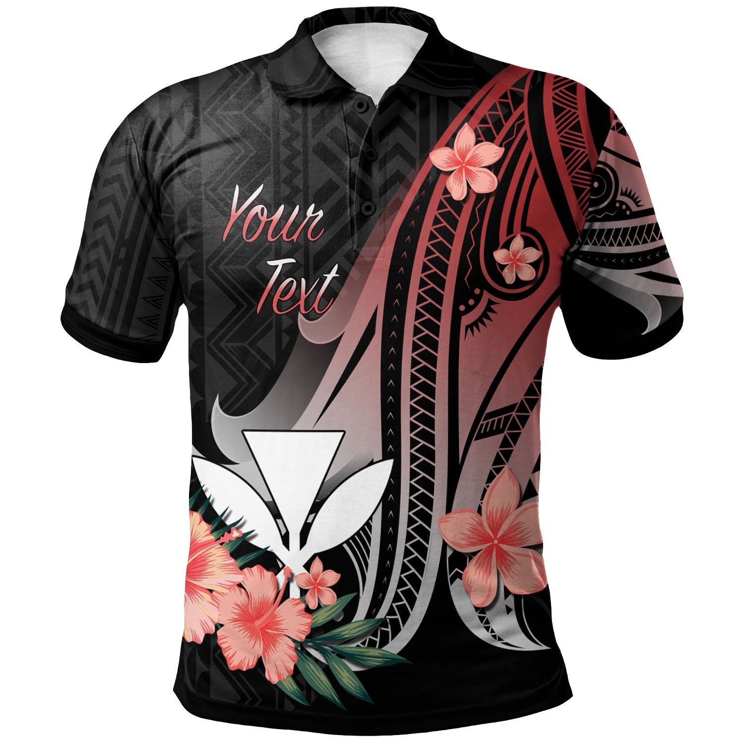 Kanaka Maoli Custom Polo Shirt Red Polynesian Hibiscus Pattern Style Unisex Red - Polynesian Pride