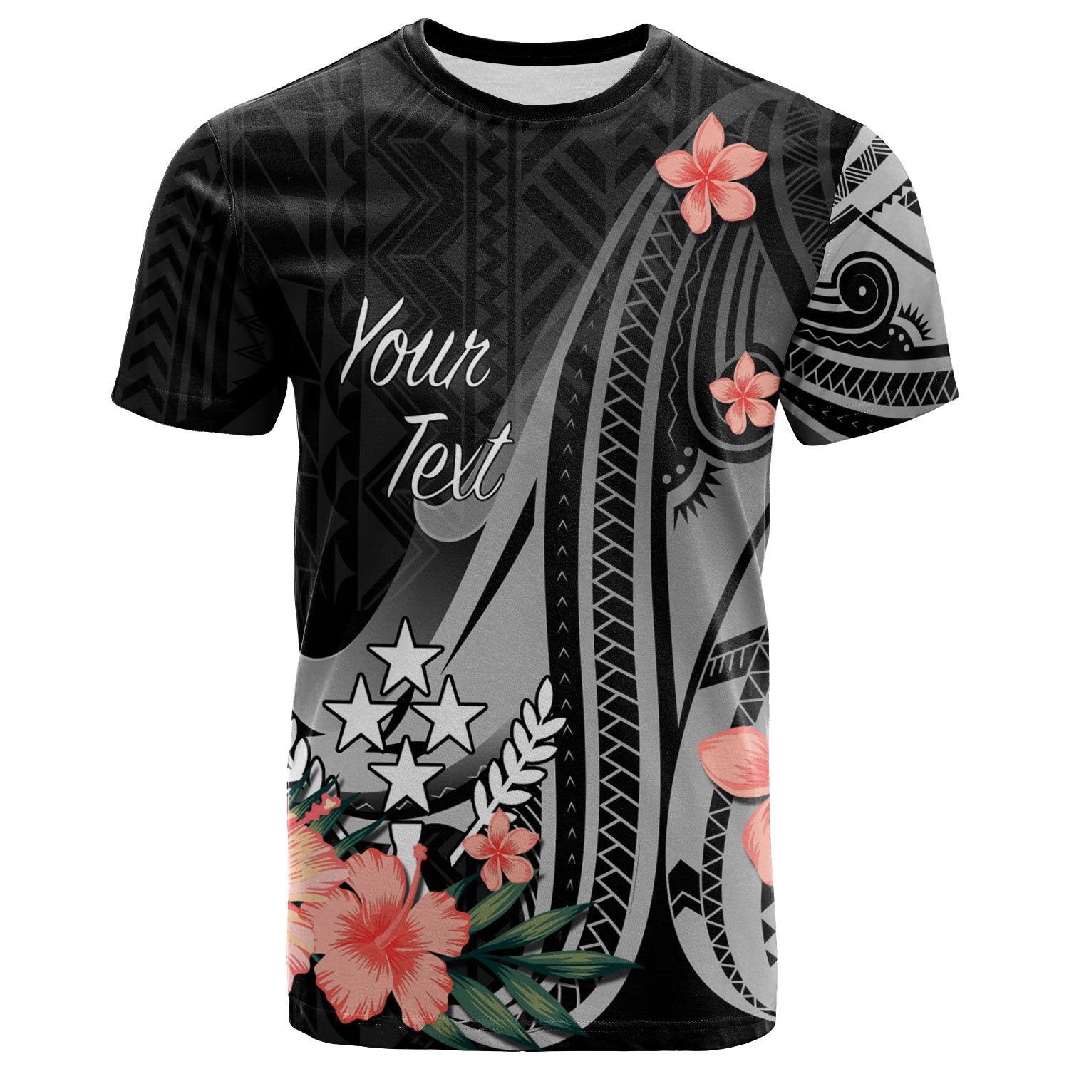 Kosrae Custom T Shirt Polynesian Hibiscus Pattern Style Unisex Black - Polynesian Pride