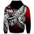 Tokelau Zip Hoodie Tribal jungle Pattern Red Color - Polynesian Pride