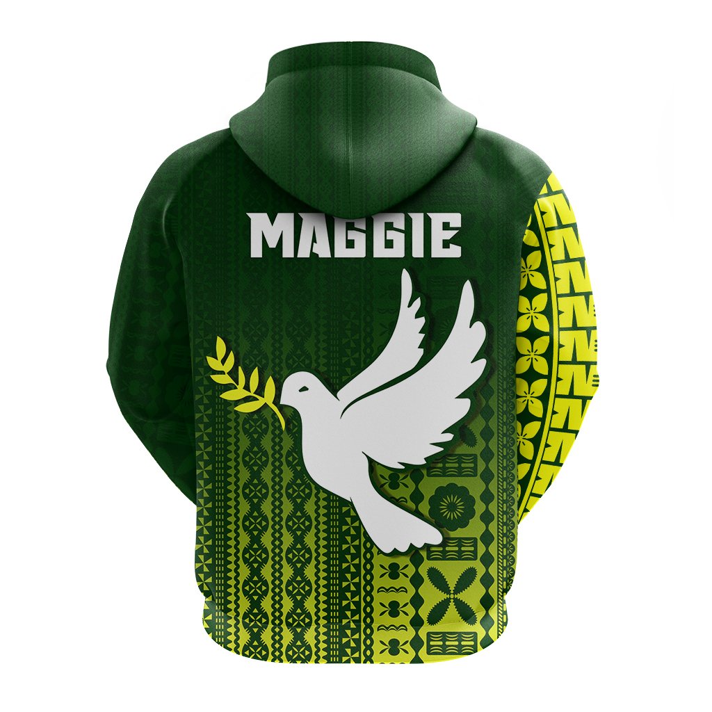 (MAGGIE) Tailevu Rugby Fiji Hoodie Go Green LT4 - Polynesian Pride