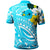 Palau Polo Shirt Polynesian Pattern Aquamarine Stone Color - Polynesian Pride