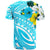 Samoa T Shirt Polynesian Pattern Aquamarine Stone Color - Polynesian Pride