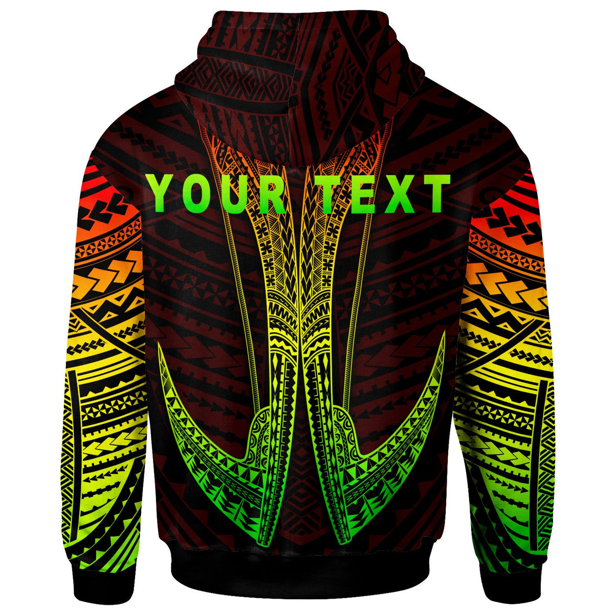 American Samoa Custom Zip Hoodie Fish Hook - Polynesian Pride