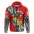 Custom Tonga Rugby Zip Hoodie Polynesian Style Pinwheel FINAU - Polynesian Pride