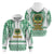 Custom Saineha Tonga Zip Hoodie Tattoo Style Special Class of LT16 Unisex Green - Polynesian Pride