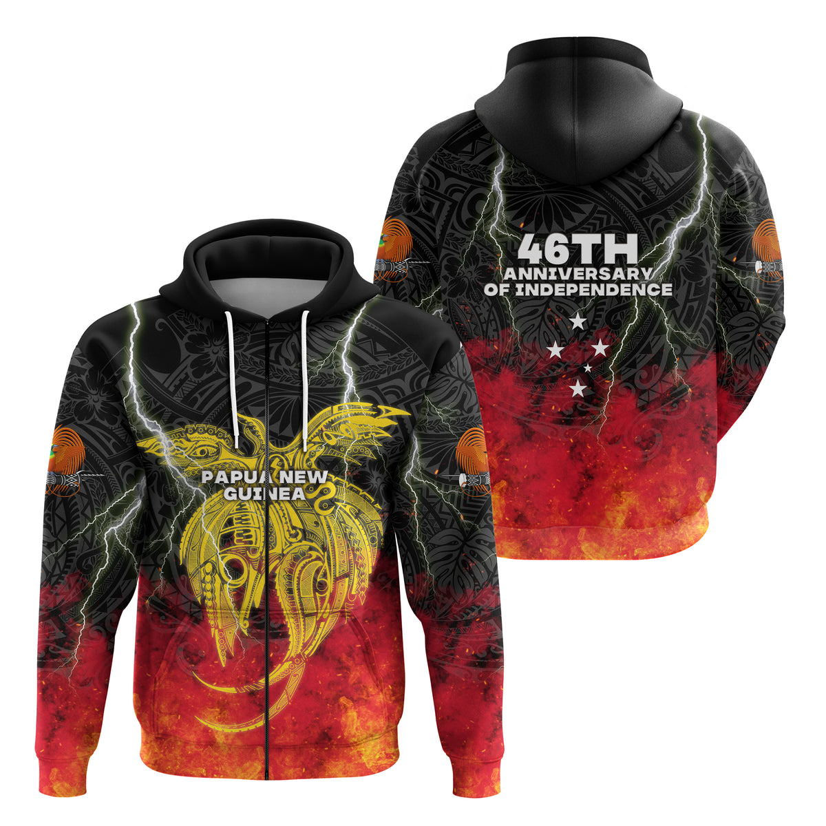 Papua New Guinea Zip Hoodie Independence Day Special Style LT16 - Polynesian Pride