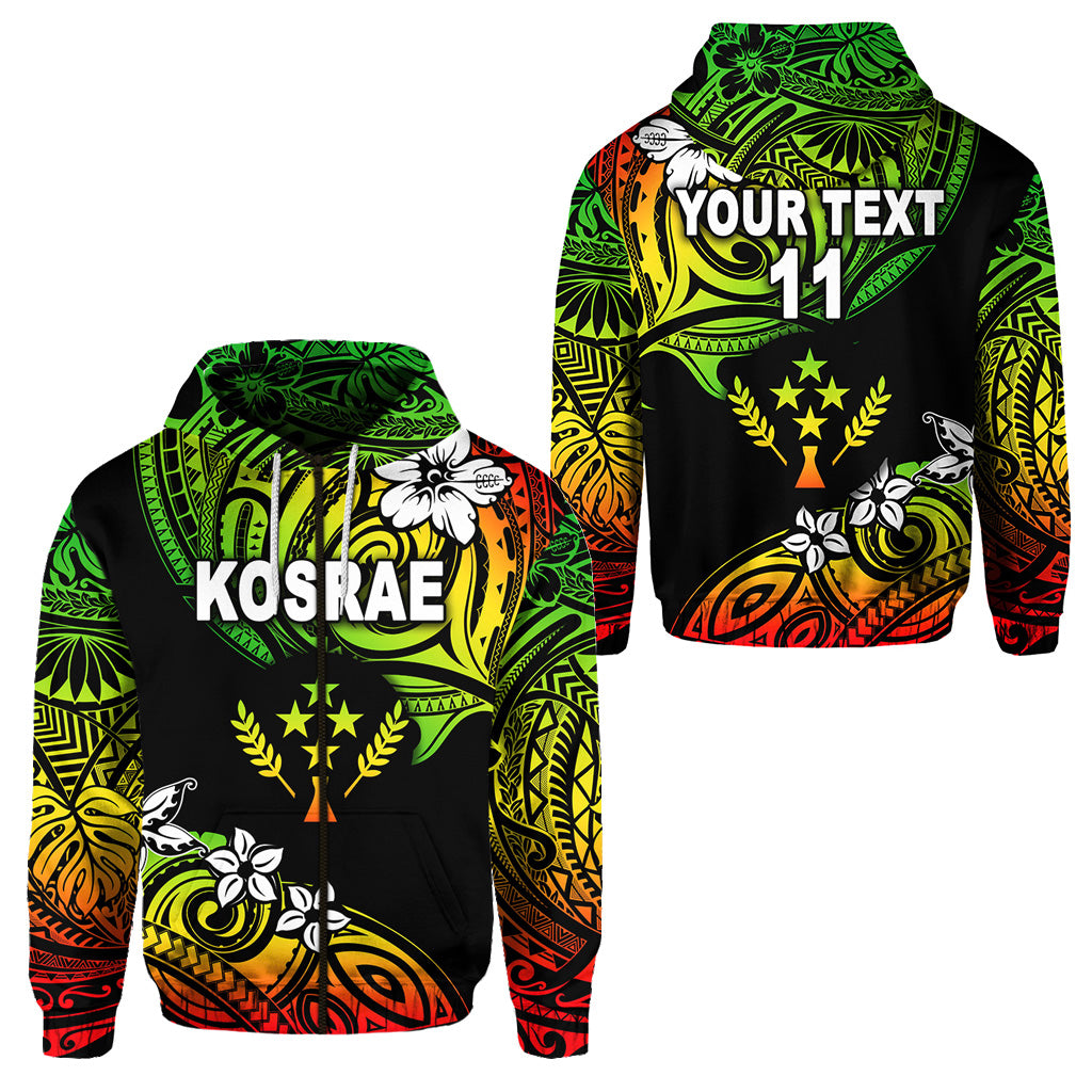 Custom FSM Kosrae Zip Hoodie Unique Vibes Reggae LT8 Unisex Reggae - Polynesian Pride