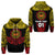 Custom Marquesas Islands Zip Hoodie Marquesan Tattoo Simplified Version Yellow LT8 - Polynesian Pride