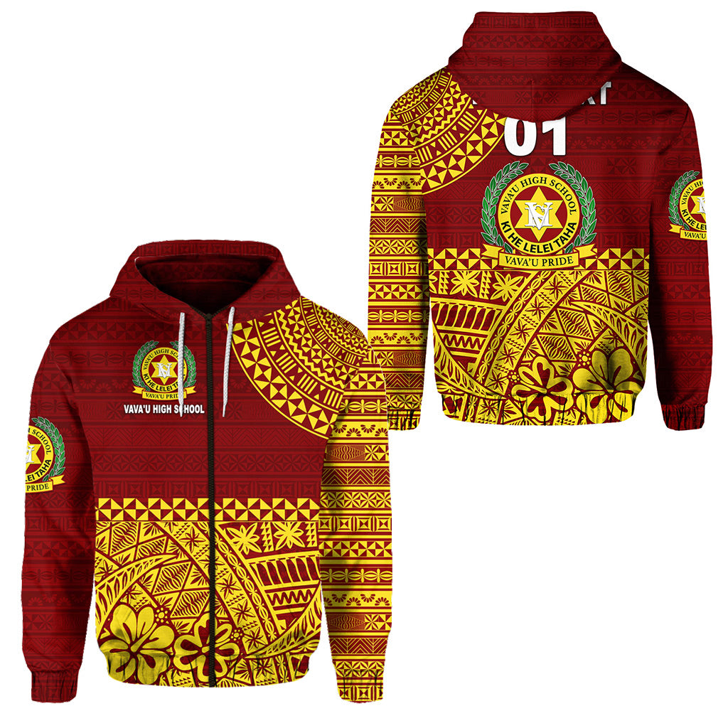 Custom Tonga Vavau High School Zip Hoodie Kupesi Vibes Maroon LT8 - Polynesian Pride