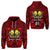 Custom Marquesas Islands Zip Hoodie Marquesan Tattoo Simple Style Red LT8 - Polynesian Pride