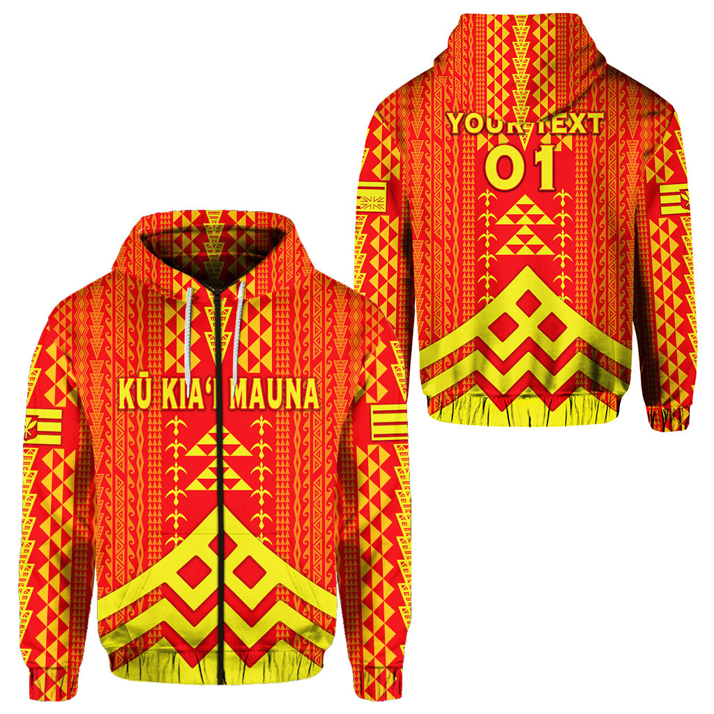 Custom Hawaii Ku Kiai Mauna Zip Hoodie We Are Mauna Kea Unique Vibes LT8 Unisex Red - Polynesian Pride