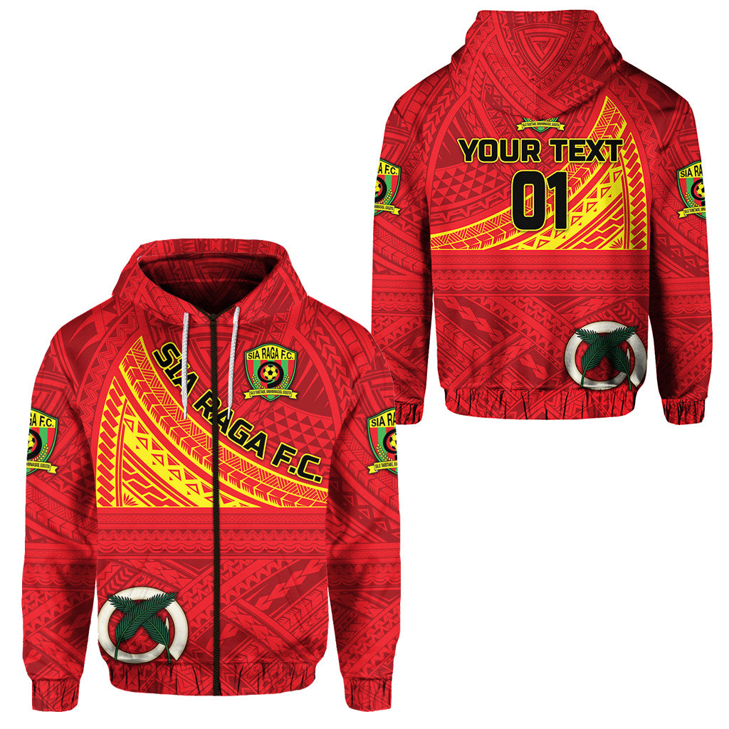 Custom Vanuatu Sia Raga Football Club Zip Hoodie Original Style LT8 Unisex Red - Polynesian Pride