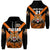 Custom Papua New Guinea Lae Snax Tigers Zip Hoodie Rugby Original Style Orange, Custom Text and Number LT8 Unisex Orange - Polynesian Pride