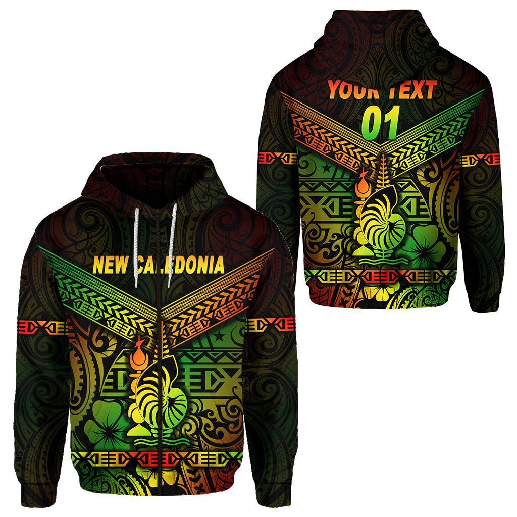 Custom New Caledonia Zip Hoodie Simple Style Reggae LT8 Unisex Reggae - Polynesian Pride