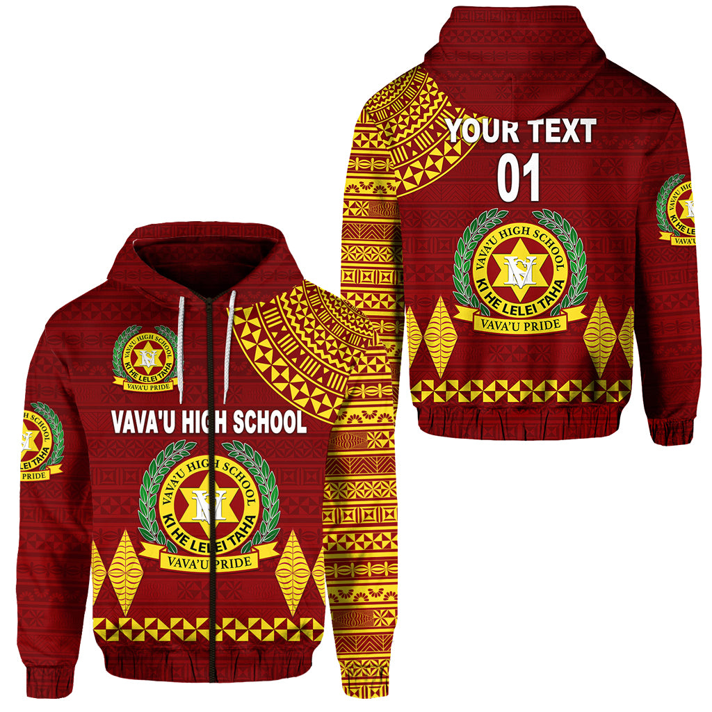 Custom Tonga Vavau High School Zip Hoodie Simple Style Maroon, Custom Text and Number LT8 Unisex Maroon - Polynesian Pride