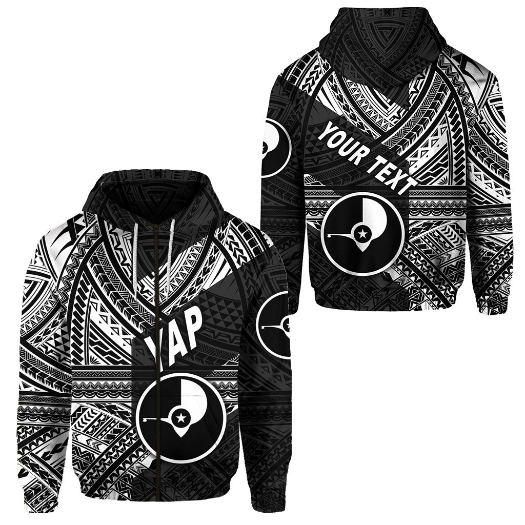 Custom FSM Yap Zip Hoodie Original Style Black LT8 Unisex Black - Polynesian Pride