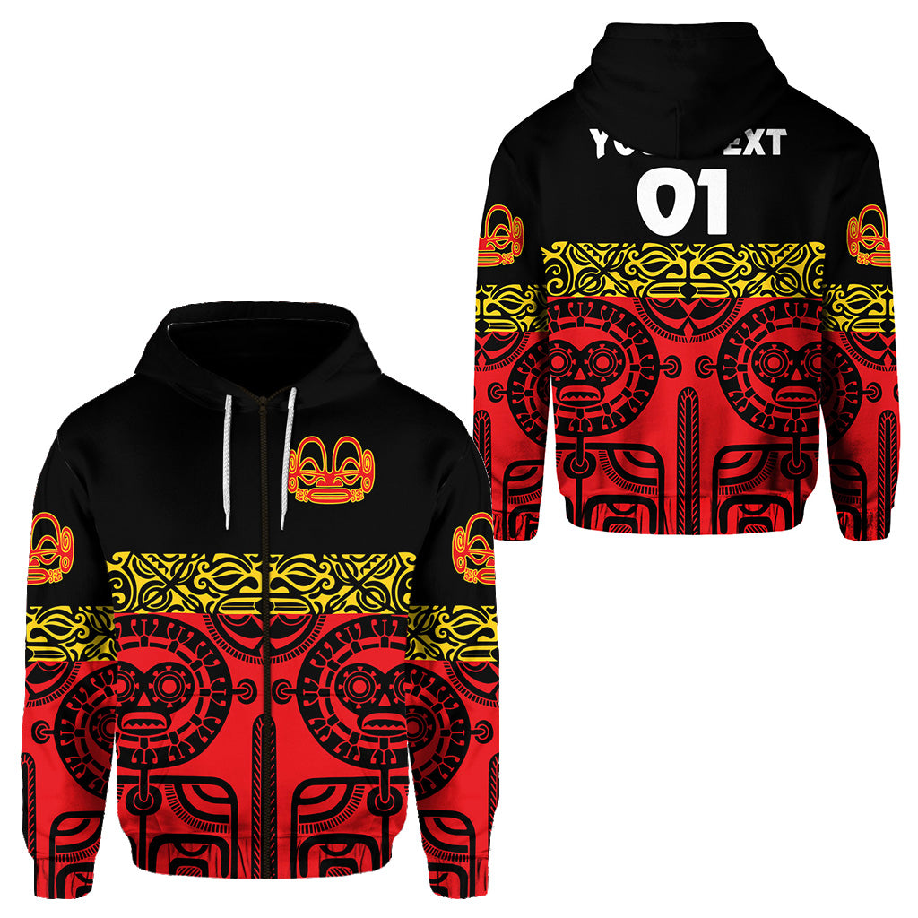 Custom Marquesas Islands Zip Hoodie Marquesan Tattoo Special Style Red LT8 - Polynesian Pride