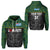 Custom Fiji Lomaiviti Rugby Zip Hoodie Original Style, Custom Text and Number LT8 Unisex Green - Polynesian Pride