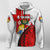 Custom Tonga Rugby Zip Hoodie Polynesian Armor Style White - Polynesian Pride