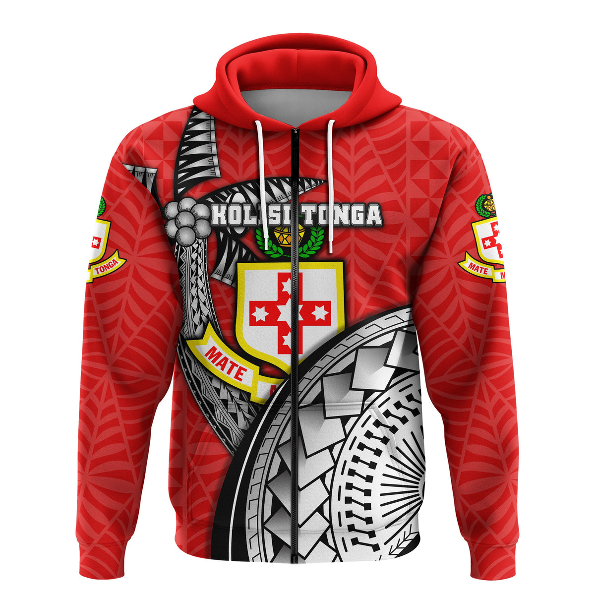 Custom Kolisi Tonga Zip Hoodie Mate Maa Tonga Unique Polynesian Style - Polynesian Pride
