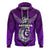 Custom Maori Aotearoa Manania Zip Hoodie Simple Sport Style Purple LT16 - Polynesian Pride