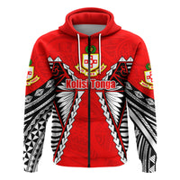 Custom Kolisi Tonga Zip Hoodie Mate Maa Tonga Polynesian Style Version 2 - Polynesian Pride