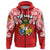 Custom Tonga Rugby Zip Hoodie Royal Style - Polynesian Pride